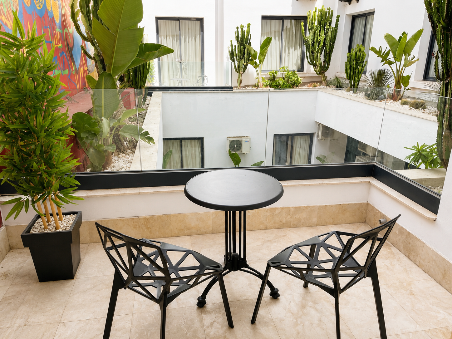 Hotel courtyard terrace